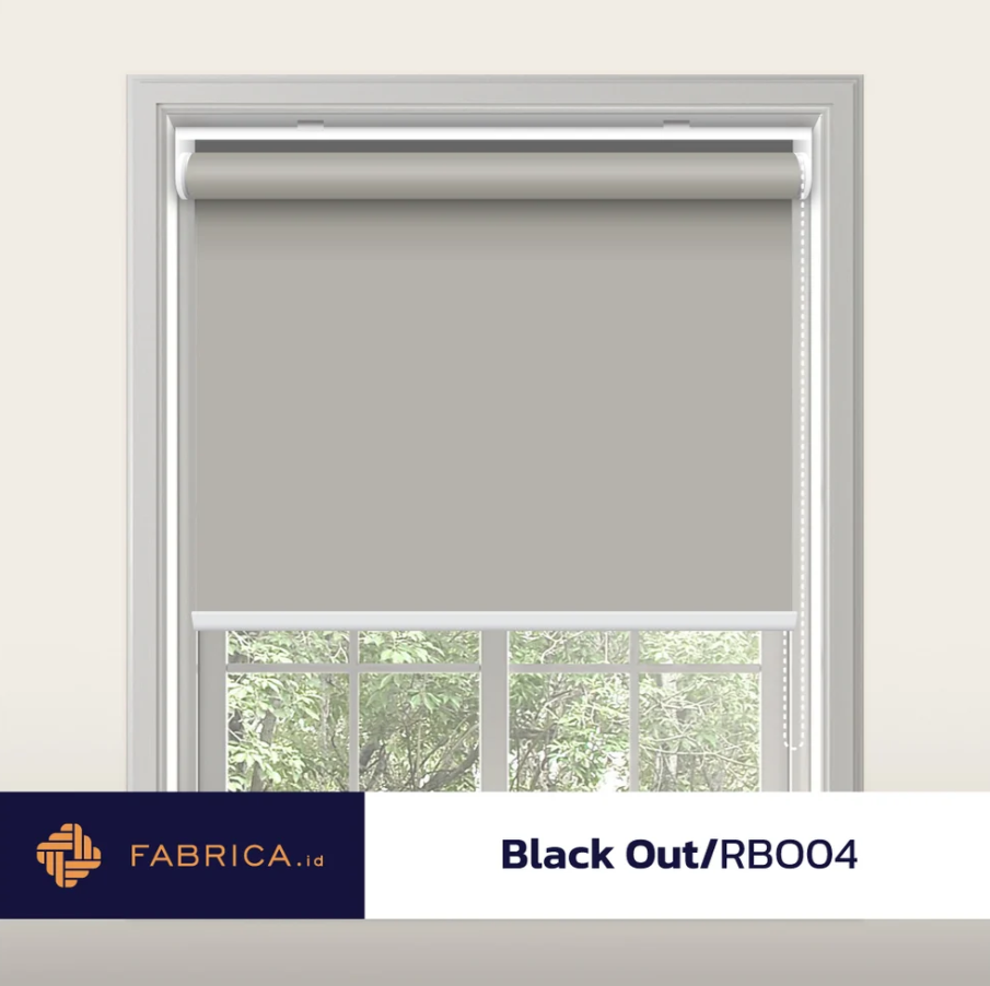 Roller Blinds Black Out RBO04 Cokelat Abu