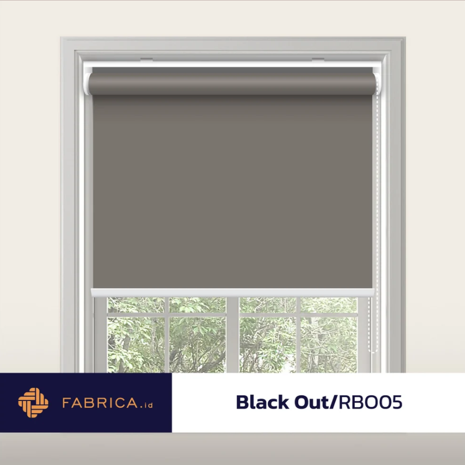 Roller Blinds Black Out RBO05 Cokelat