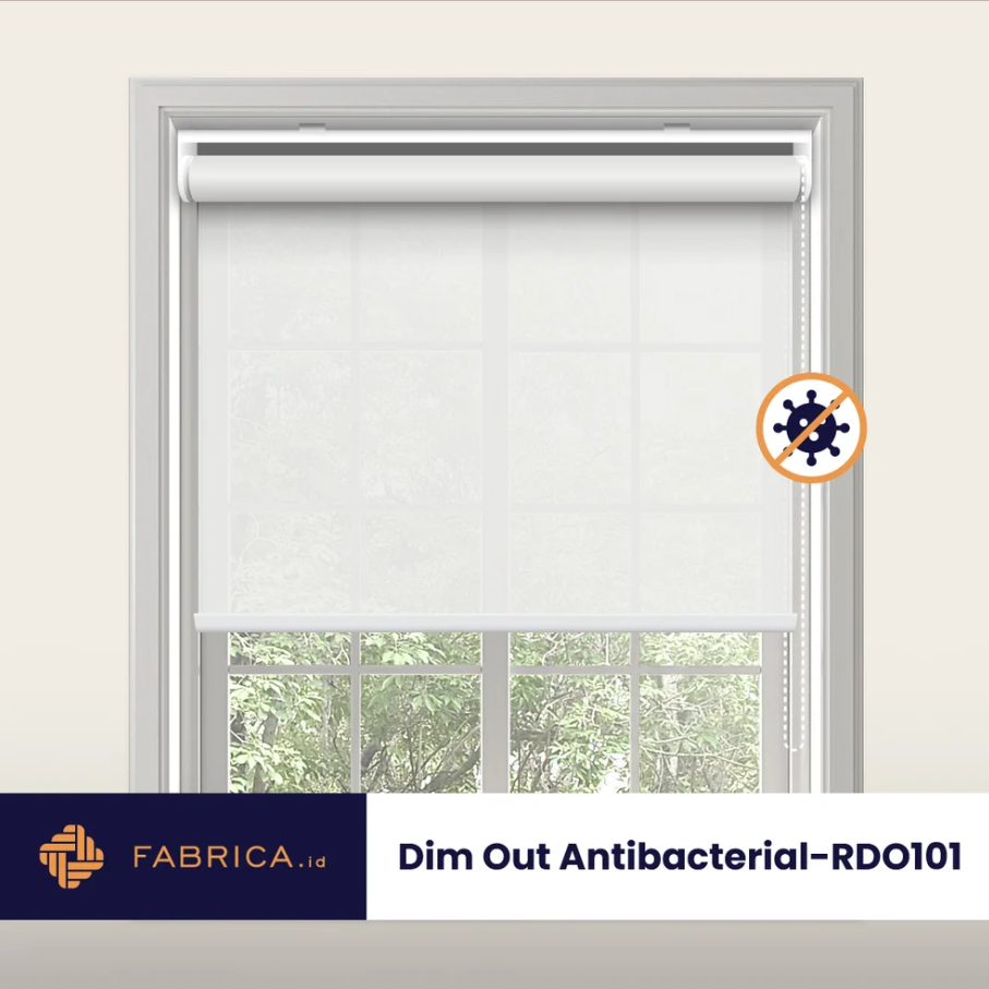 Roller Blinds Dim Out Anti Bacterial RDO101 Putih